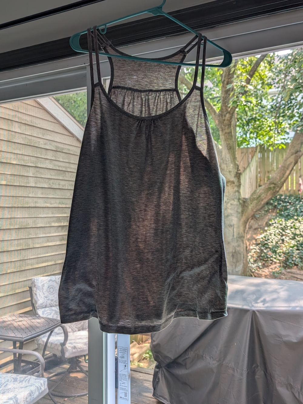 Women's Charcoal Gray Strappy Tank Top